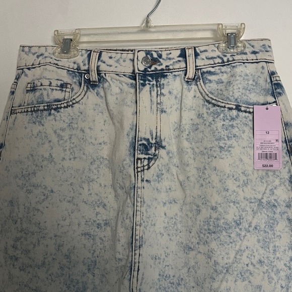 Wild Fable Light Blue Acid Wash Midi Skirt - Picture 2 of 4